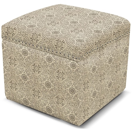 Storage Ottoman with Nailhead Trim