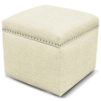 Storage Ottoman with Nailhead Trim