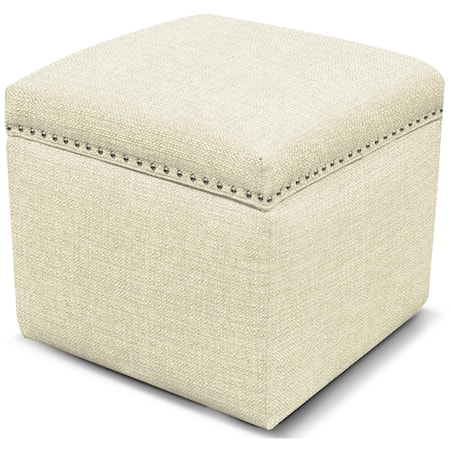 Storage Ottoman with Nailhead Trim