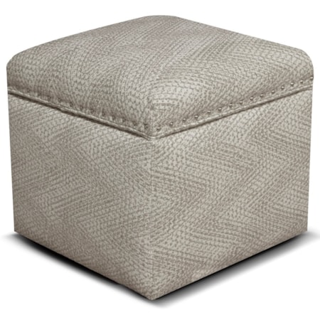 Storage Ottoman with Nailhead Trim