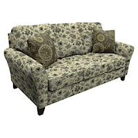Transitional Flared Arm Sofa with Wooden Legs