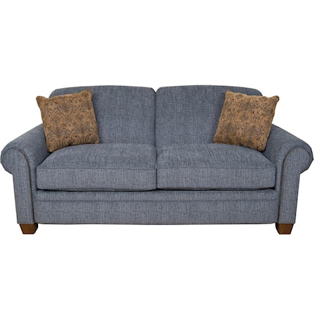 Casual Upholstered Sofa with Nailhead Trim