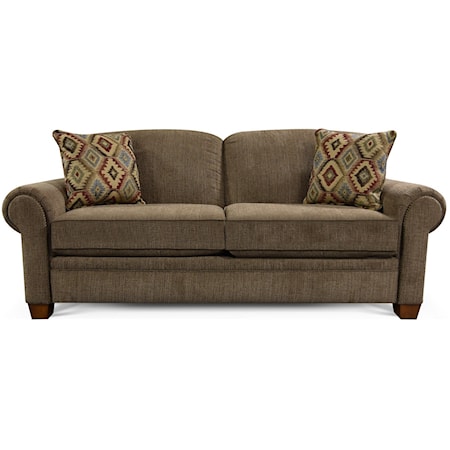 Casual Upholstered Sofa with Nailhead Trim