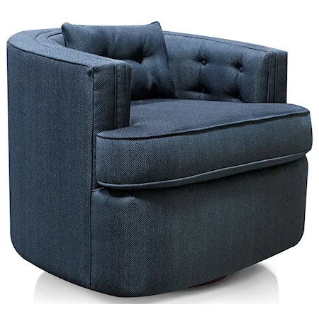Modern Swivel Chair with Tufted Back