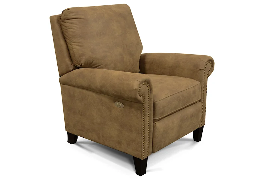 Price 3P00 High-Leg Reclining Chair with Nailheads by England at VanDrie Home Furnishings