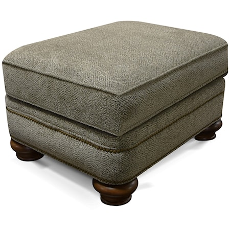 Traditional Ottoman with Nailhead Trim