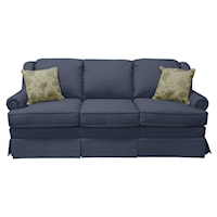 Casual Skirted Sofa with Rolled Arms