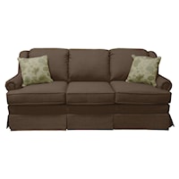 Traditional Skirted Sofa with Rolled Arms