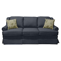 Traditional Skirted Sofa with Rolled Arms