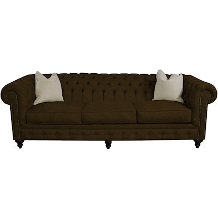 Traditional Sofa with Tufted Back and Arms