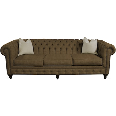 Traditional Sofa with Tufted Back and Arms