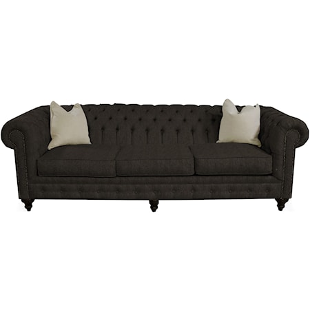 Traditional Sofa with Tufted Back and Arms