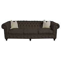 Traditional Sofa with Tufted Back and Arms