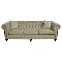 Traditional Sofa with Tufted Back and Arms