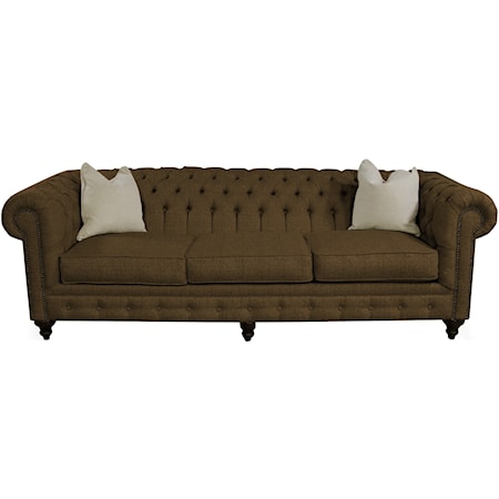 Traditional Sofa with Tufted Back and Arms