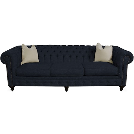 Traditional Sofa with Tufted Back and Arms