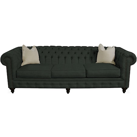 Traditional Sofa with Tufted Back and Arms