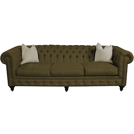 Traditional Sofa with Chesterfield Style and Nailhead Trim