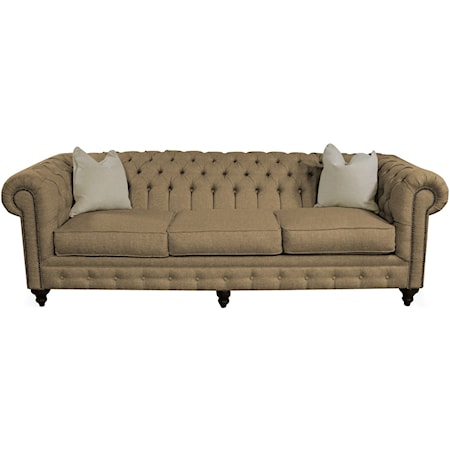 Traditional Sofa with Tufted Back and Arms