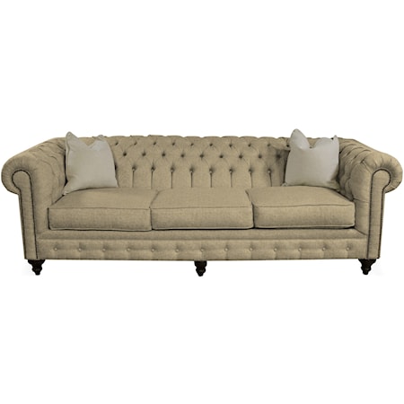 Traditional Sofa with Tufted Back and Arms