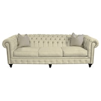 Traditional Sofa with Tufted Back and Arms