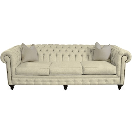 Traditional Sofa with Tufted Back and Arms