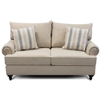 Traditional Loveseat with Rolled Arms