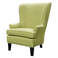 Wing Chair with Nailheads and Contemporary Style