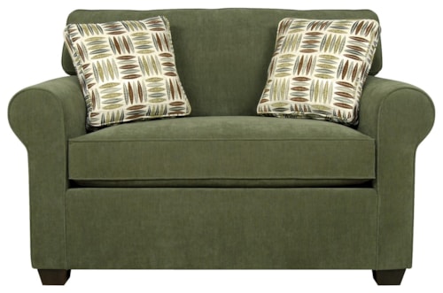 Casual Twin Sleeper Sofa with Rolled Arms