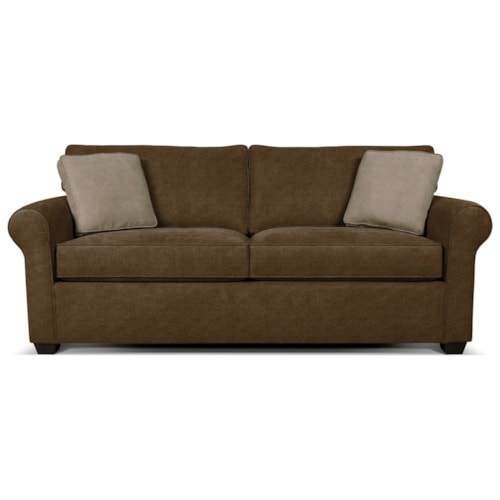 Casual Queen Sleeper Sofa with Rolled Arms