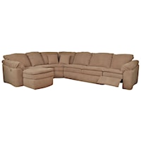 Six Seat Sectional Sofa with Attached Chaise Component