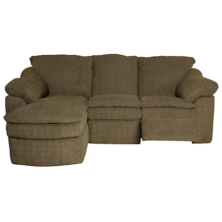 Casual Small and Compact Three Piece Reclining Sectional Sofa