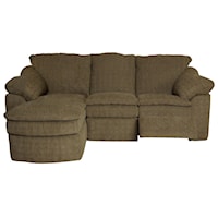 Casual Small and Compact Three Piece Reclining Sectional Sofa
