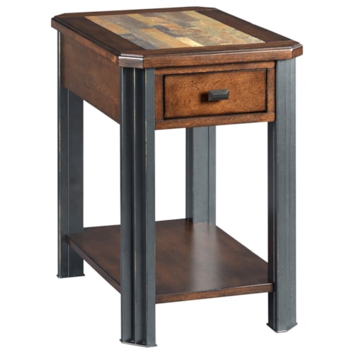 Transitional Chairside Table with Drawer