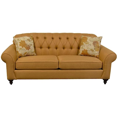Traditional Sofa with Tufted Seat Back