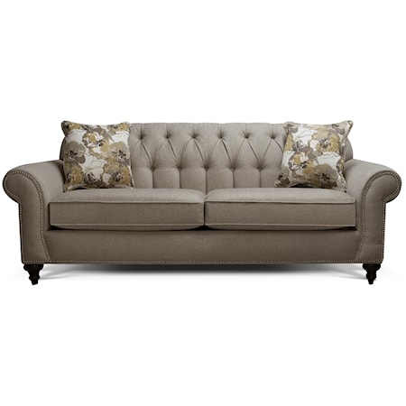 Traditional Sofa with Tufted Seat Back