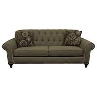 Sofa with Nailheads and Button Tufted Seat Back