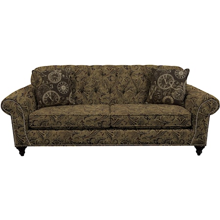 Sofa with Nailheads and Button Tufted Seat Back