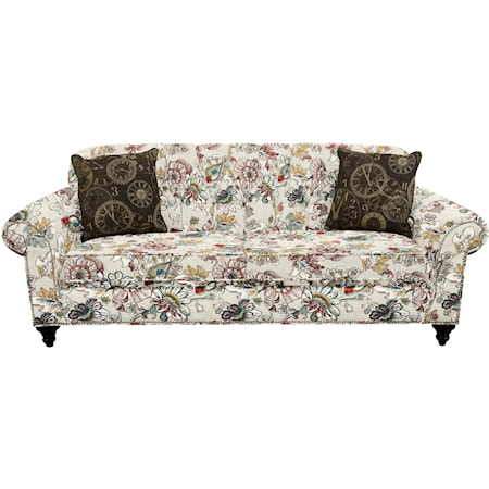 Sofa with Nailheads and Button Tufted Seat Back