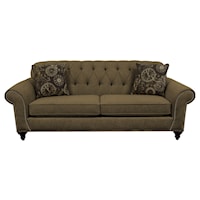 Transitional Sofa with Nailheads and Button Tufted Seat Back