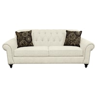 Transitional Sofa with Nailheads and Button Tufted Seat Back