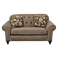 Loveseat with Nailheads and Tufted Seat Back