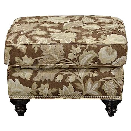 Transitional Ottoman with Nail Heads