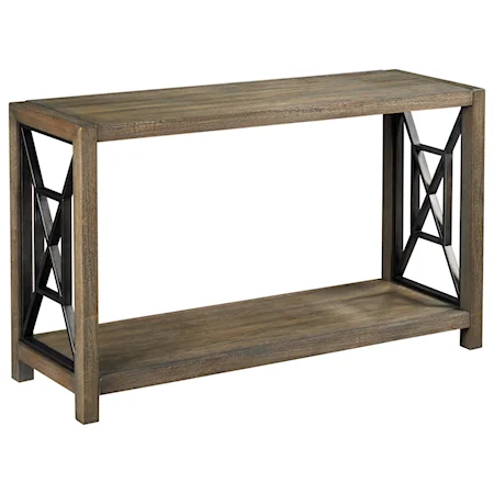 Transitional Sofa Table with Metal Accents