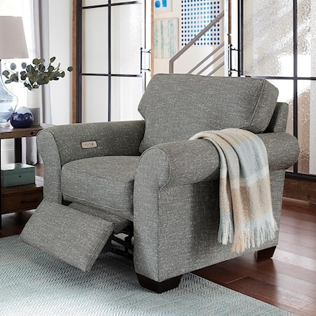 Transitional Chair with Power Ottoman