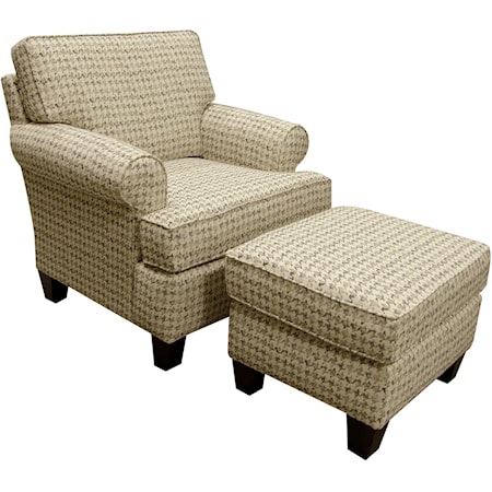 Chair and Ottoman Set with Casual Style