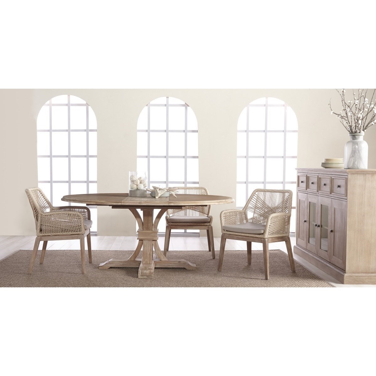 Essentials for Living Woven 6808KD.SND/LGRY Loom Woven Rope Dining