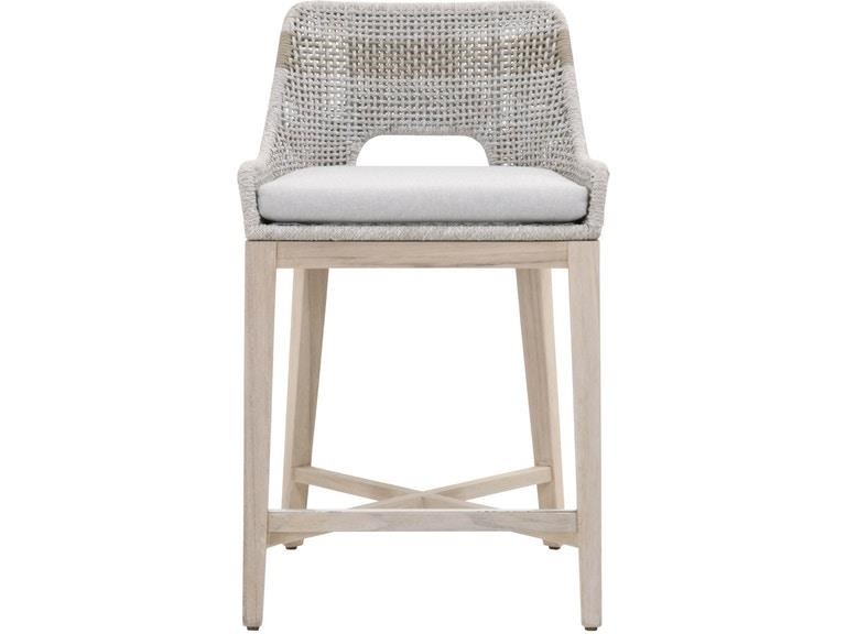 Essentials for Living Woven DRCEFL6850WT Woven Tapestry Outdoor Counter Stool Malouf Furniture Co. Outdoor Bar Stools