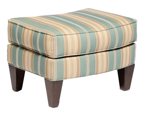 Box-Faced Ottoman with Tapered Wood Legs