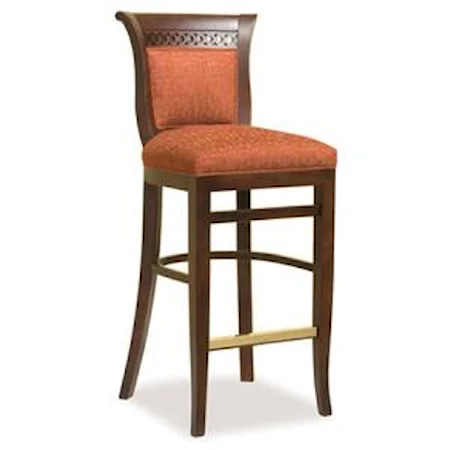 Traditional Barstool w/ Upholstered Seat